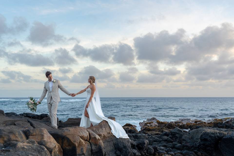 Couple's sunset portrait