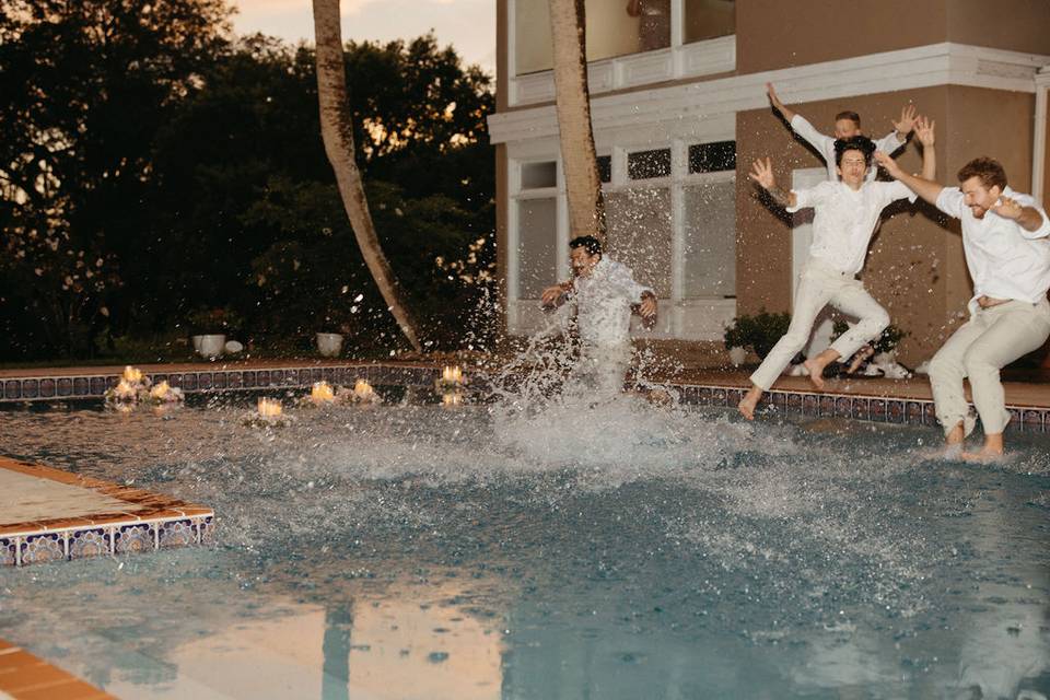 Jumping in the pool