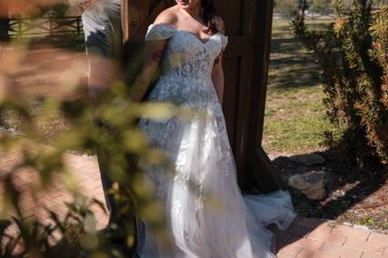 Bride at the walkway