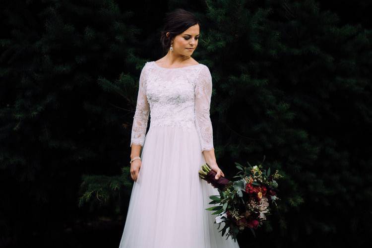 Bride and her bouquet