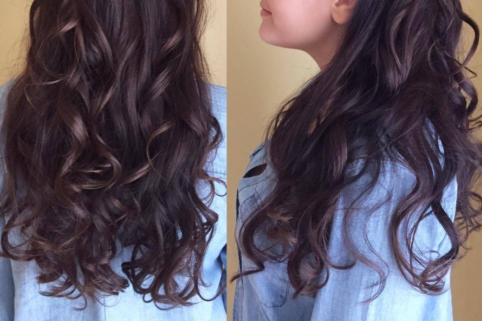 Long glossy curls