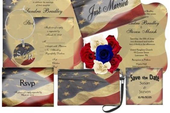 American Flag Invitation Suite