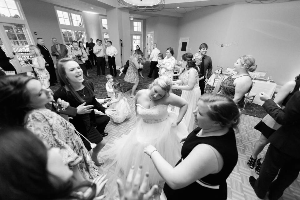 Bride with guests