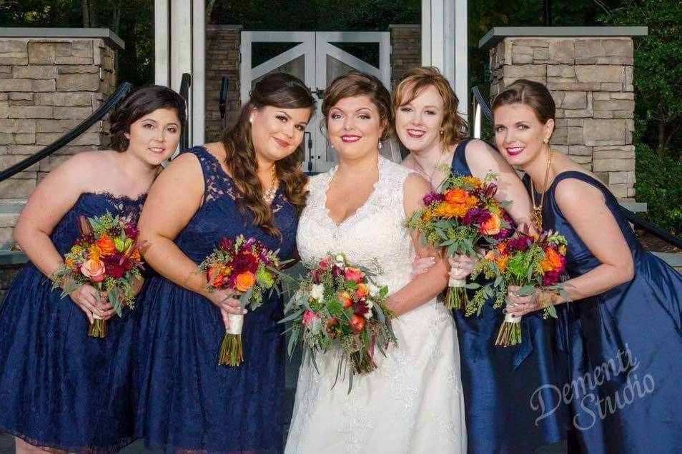 Bride with friends