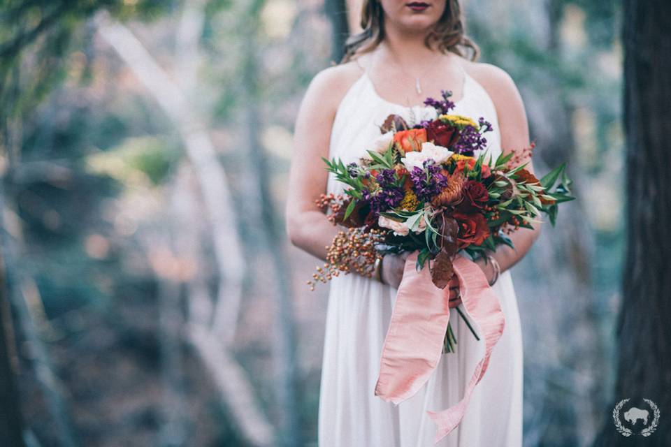 Bride holding her bouquet