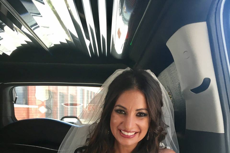 Bride in the car