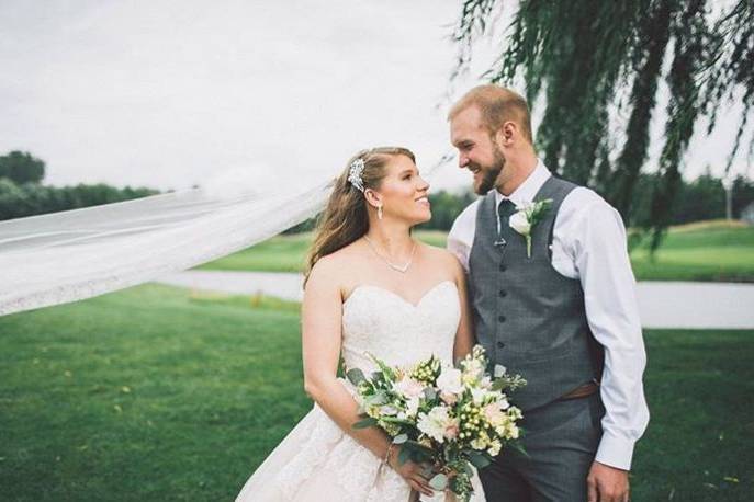 Veil blown by the wind