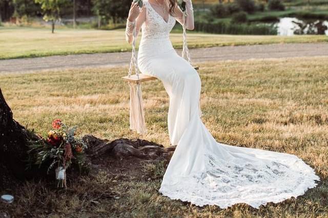 Bride on swing