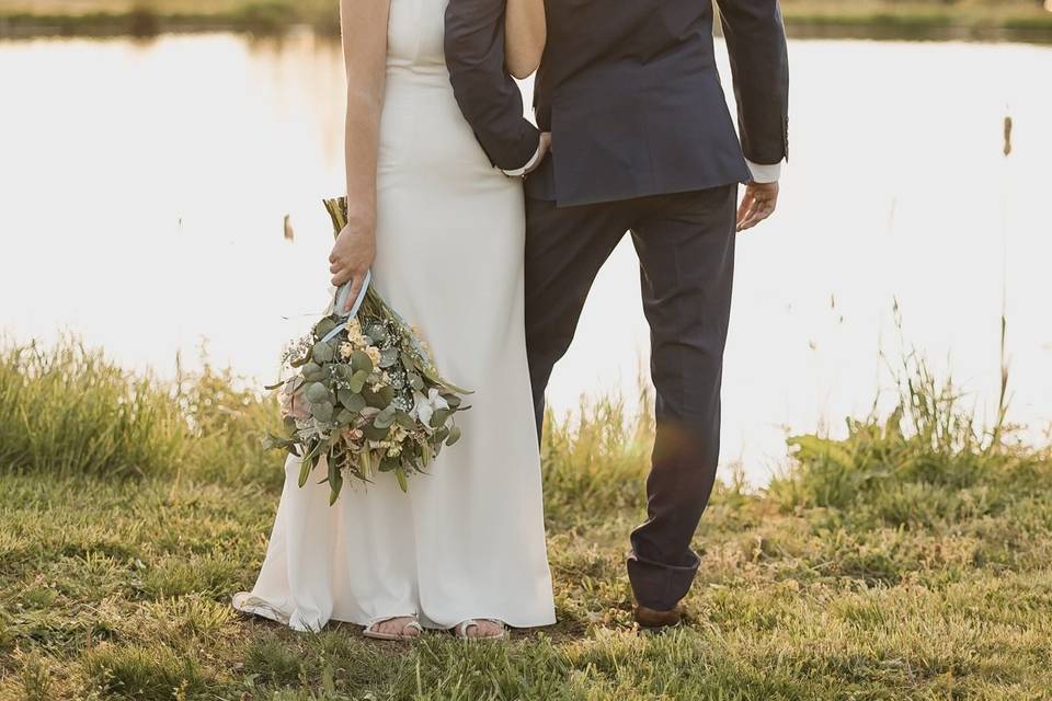 Couple by the pond