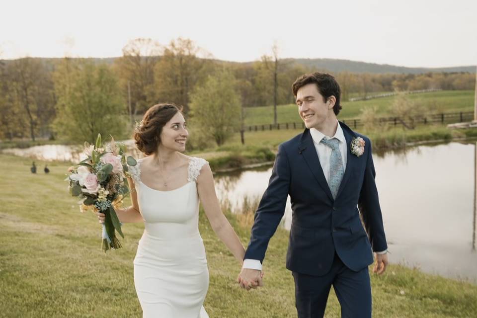 Couple by the ponds