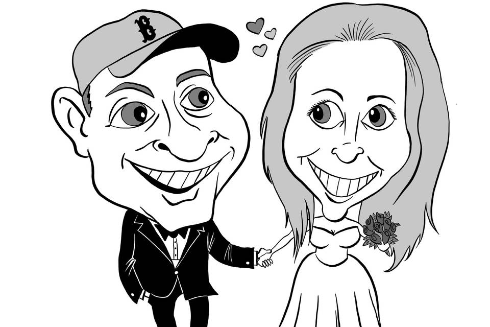 IPad gift caricature three black and white