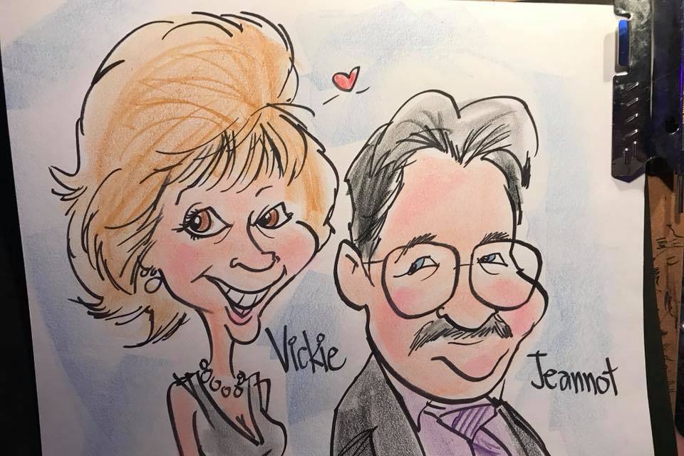 Live color wedding caricature eight