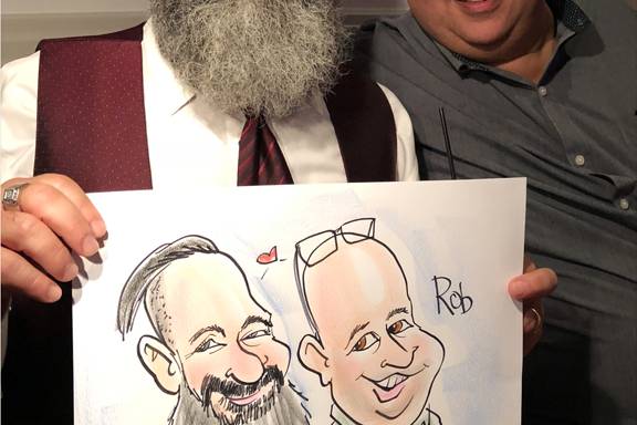 Live color wedding caricature six