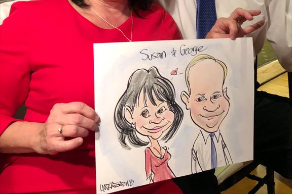 Live color wedding caricature seven