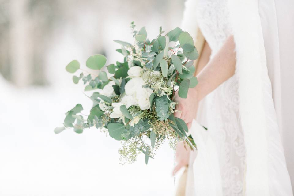 Green and White bouquet