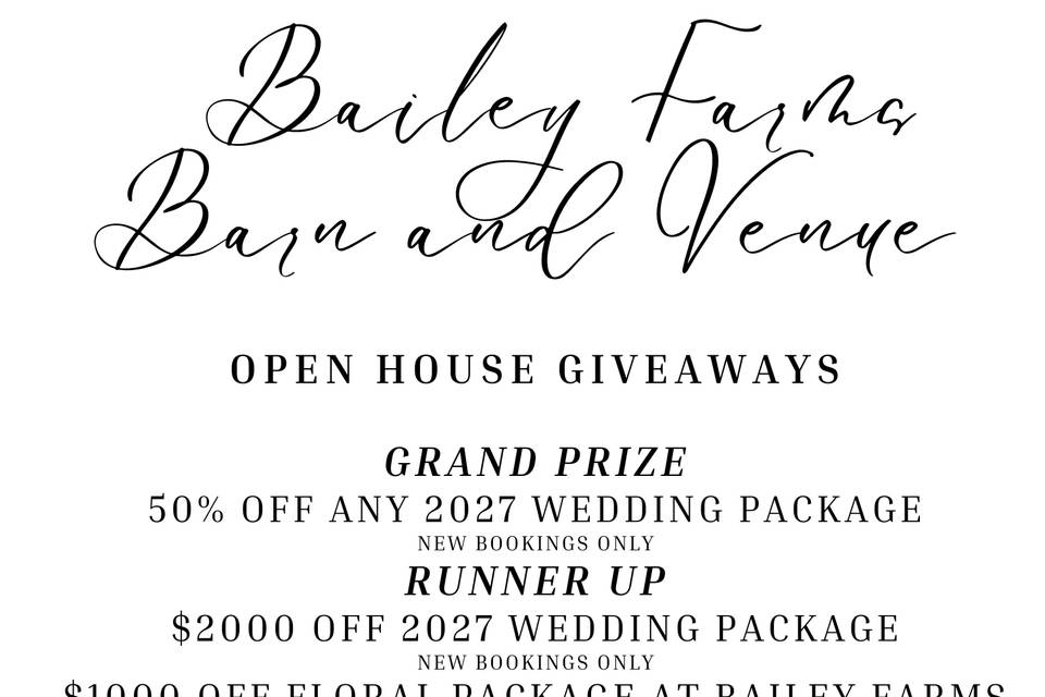 OPEN HOUSE GIVEAWAYS
