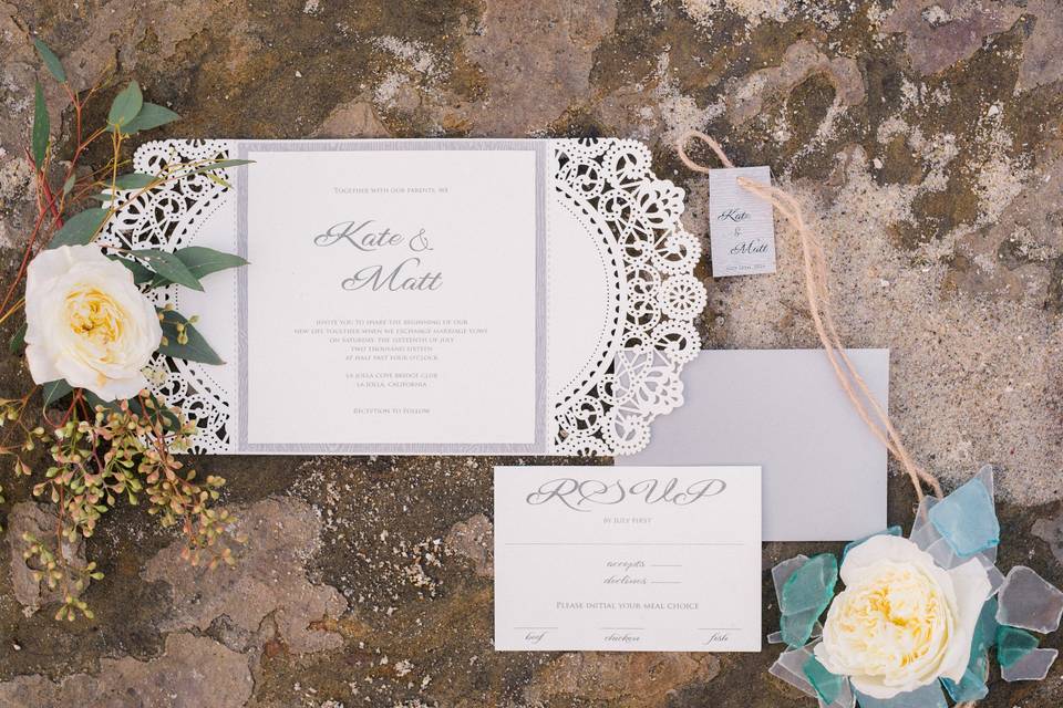 Beachside Laser Cut Invitation