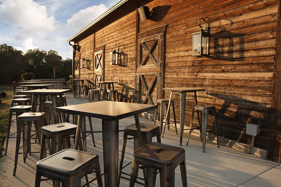 Galvanized pub table and chair