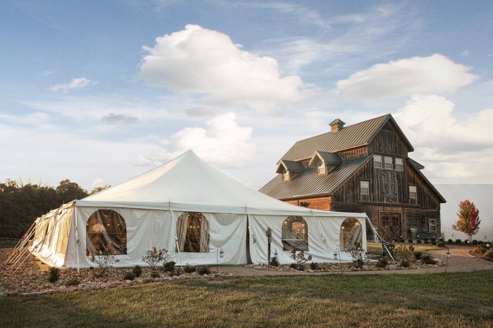 Wedding barn and tent