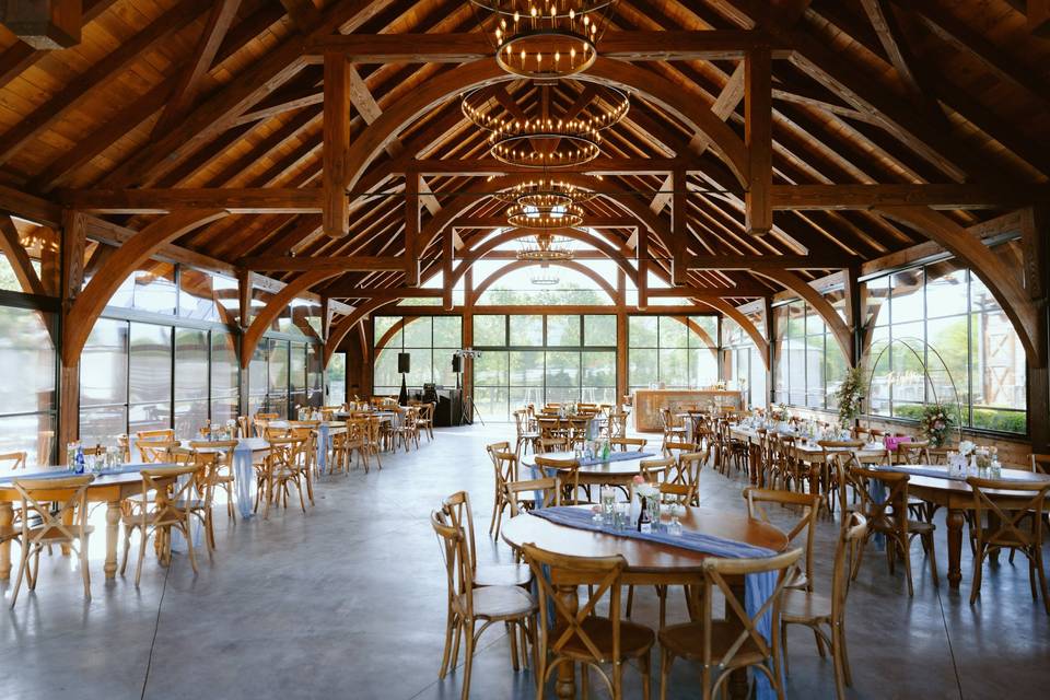 Back of brown barn