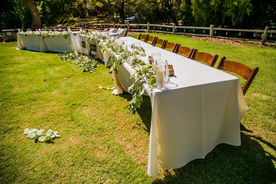 Bridal party table