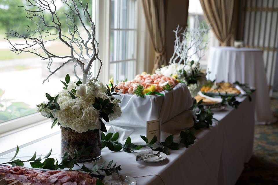 Decorated buffet table