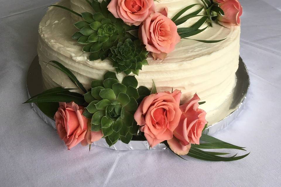 Wedding cake florals