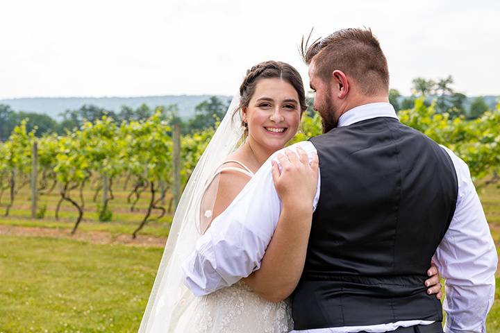 Couples with scenic background