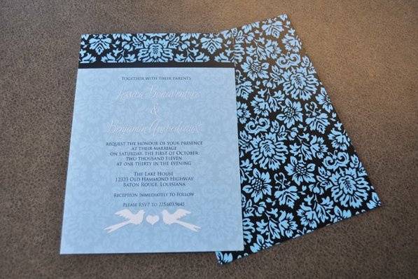 Custom design for the Bonaventure/Quebedeaux wedding