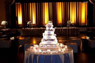 Multiple layered wedding cake