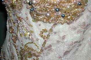 Hand-made corset with gold detail