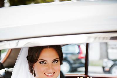 Newlywed with bouquet