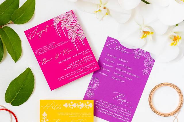 Colorful wedding invitation