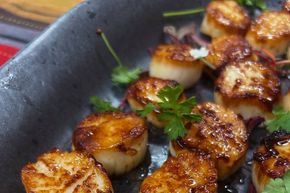 Seared scallops