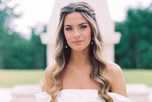 Half up hollywood waves