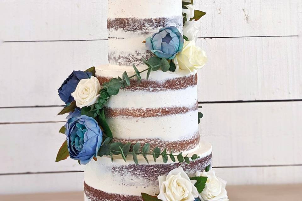 Chocolate Naked wedding cake