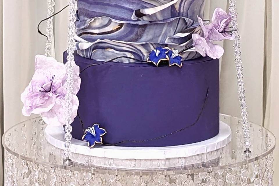 Purple and Marble Ruffle