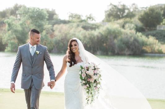 Bride & Groom at the Lake