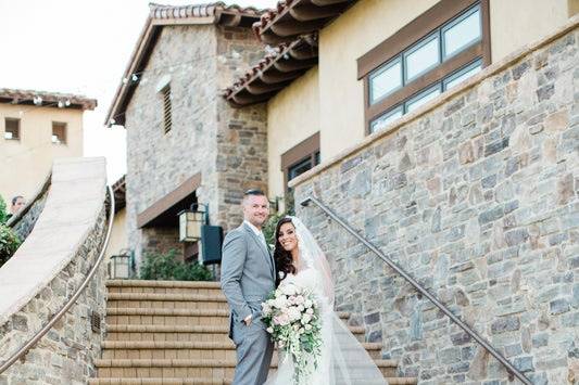 Bride & Groom on staircase