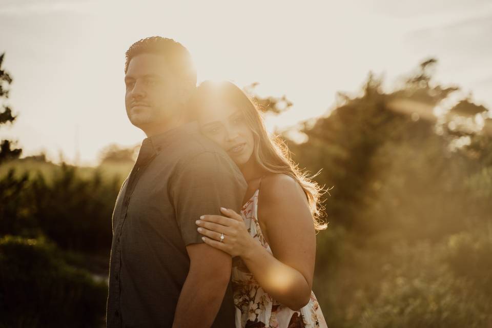 Golden hour engagement