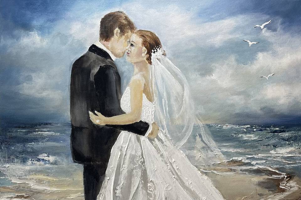 Beach Bride-Live Painting