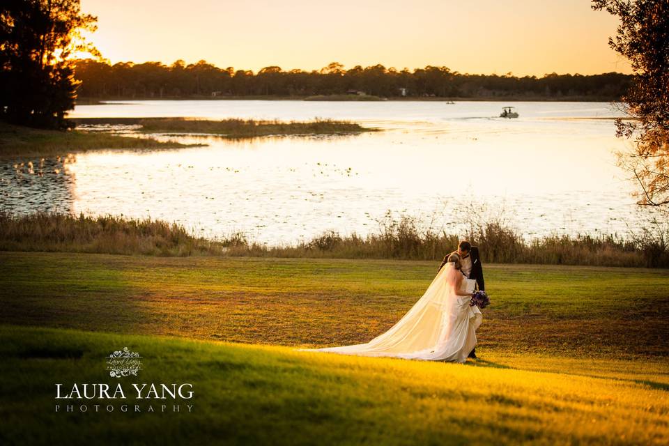 Sunset by the lake