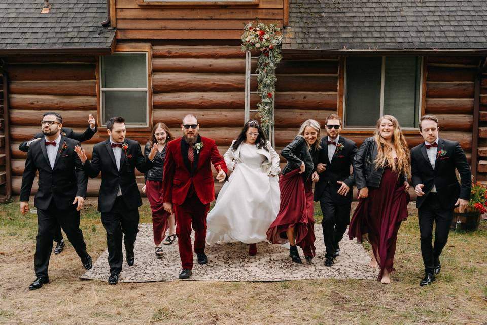 Wedding party at Lyman's cabin