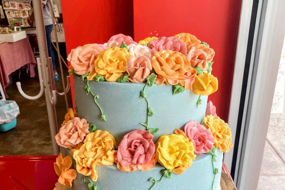Colorful Frosting Flowers