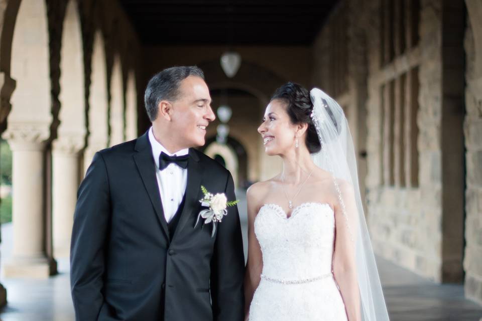 Bride & groom walking