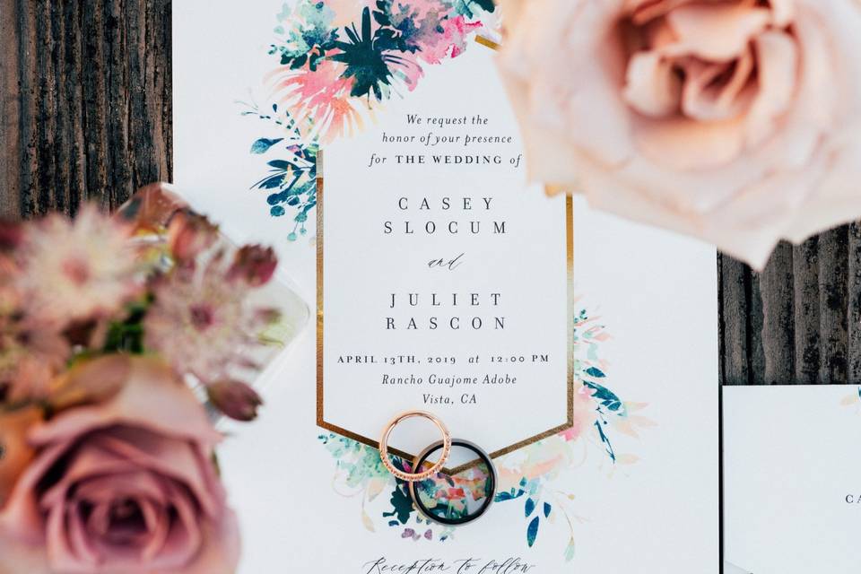 Flat Lay Invitation Details