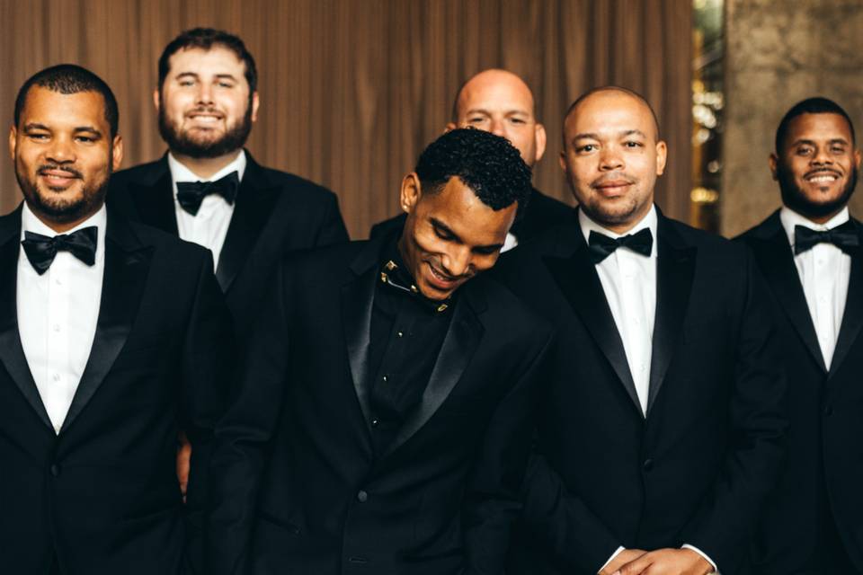 Groom with groomsmen