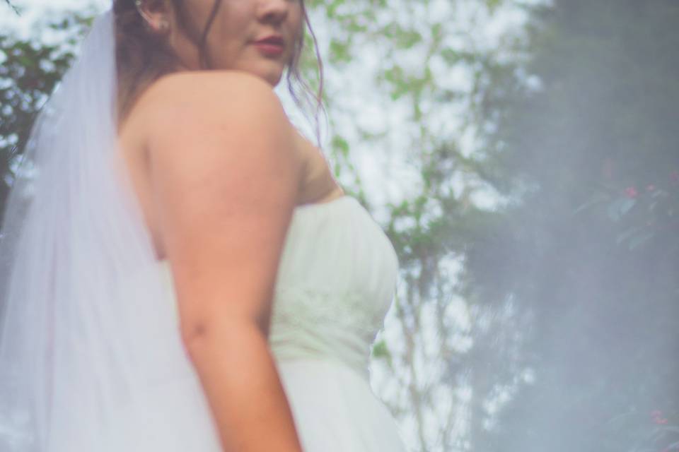 Bridal Portrait through veil