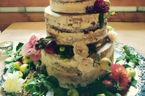 Tall semi naked cake