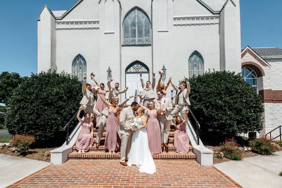 Bridal party cheers!